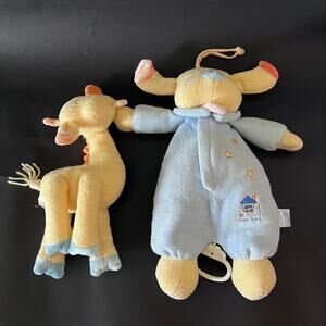 Carters Emu Namae Plush Set Musical Blue Puppy Dog Crib Pull Giraffe Rattle